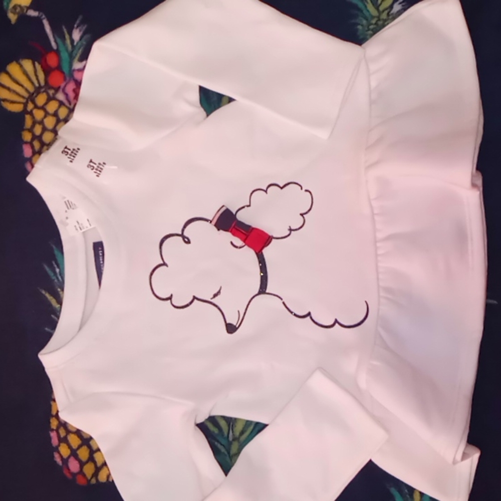Brand New Poodle Peplum Sweater 3T